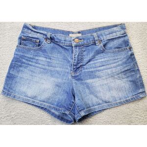 New York & Company Mini Jean Shorts Womens Size 8 Blue Denim Flat Front Low Rise